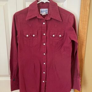 Vintage Western Maroon Shirt, size small